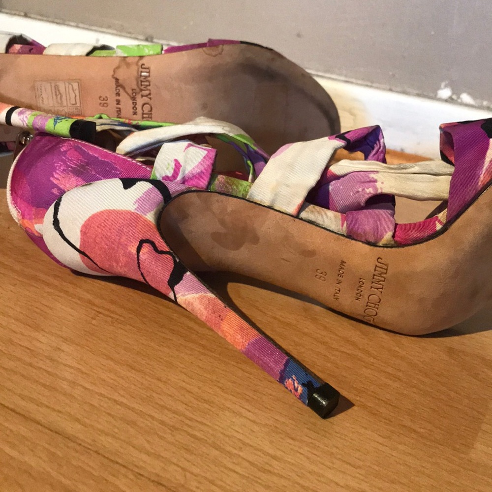 Jimmy Choo Pink High Heel Open toed Sandal - Picture 4 of 5